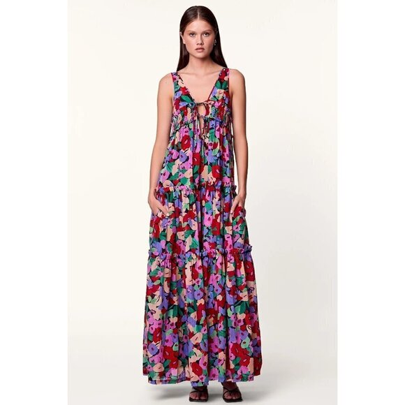 Nicholas Myla Maxi Dress in Multicolor 2 Womens Long Floral Gown - Picture 1 of 16